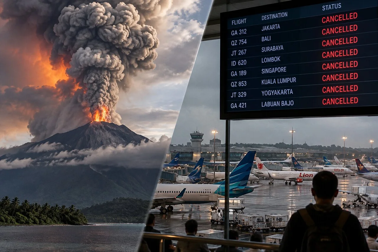 Erupção Vulcânica Fecha Oito Aeroportos na Indonésia